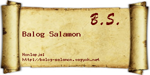 Balog Salamon névjegykártya